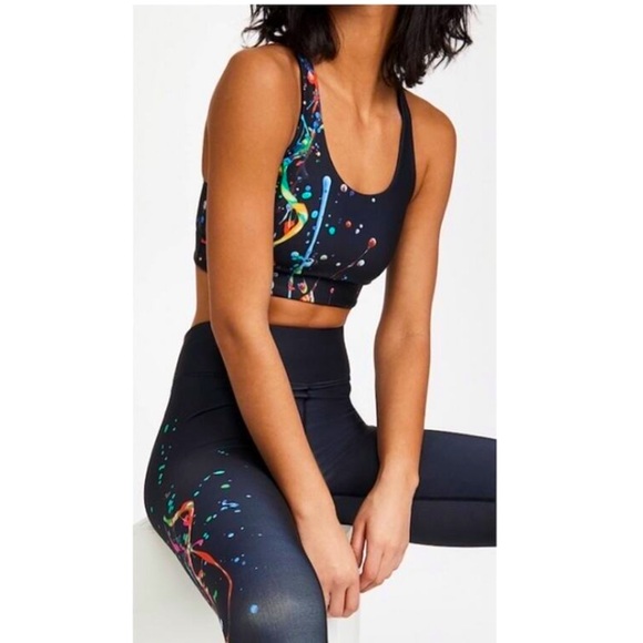 Terez Splatter Paint Reversible Sports Bra. - Picture 1 of 11